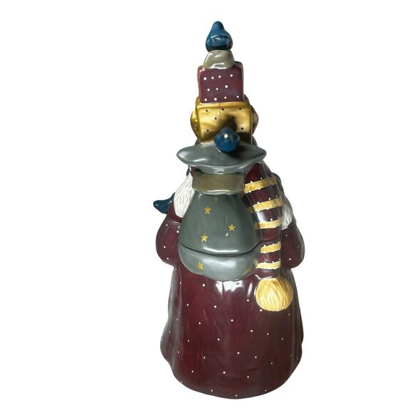 Santa Cookie Jar 2001 Williraye Studio WW2624 Ceramic Birds Christmas Tree - Picture 3 of 9